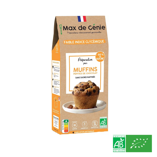 Préparation pour Muffins aux pépites de chocolat BIO, Sans Sucre Raffiné - Dès 18 mois