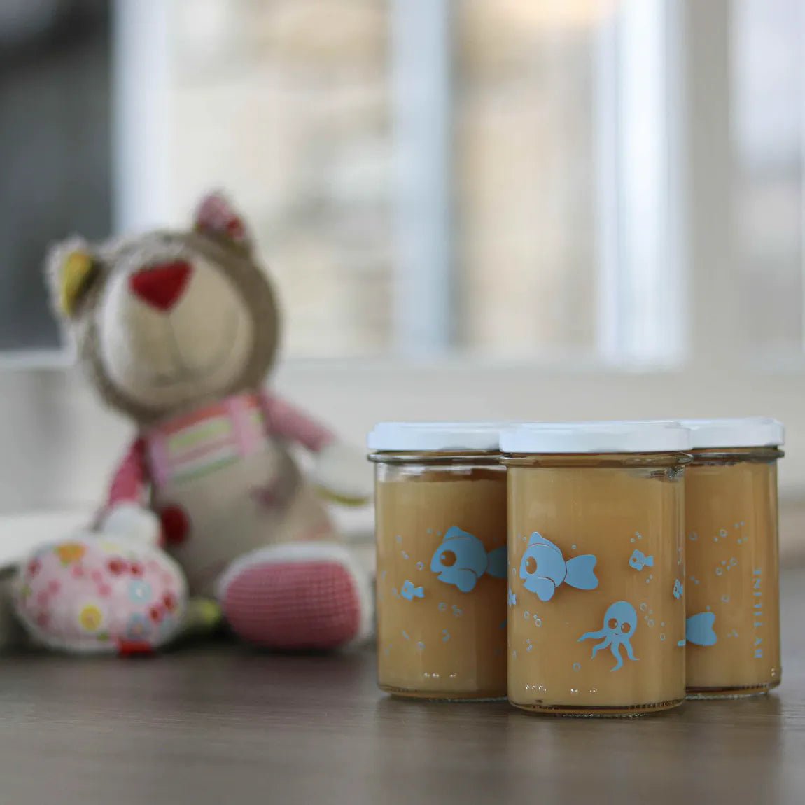 Coffret de 6 jolis pots en verre + livret de comptines - L'ÉPICERIE DE BÉBÉ