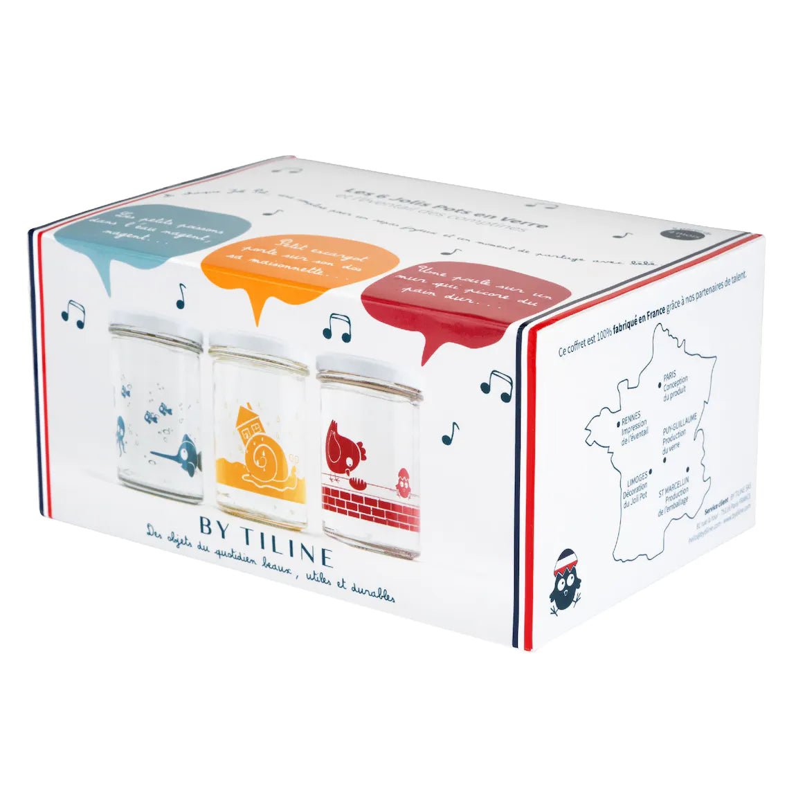 Coffret de 6 jolis pots en verre + livret de comptines - L'ÉPICERIE DE BÉBÉ