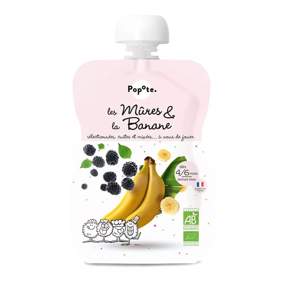 Compote Gourde Mûres et Banane BIO Sans Sucres Ajoutés - Dès 4 mois - L'ÉPICERIE DE BÉBÉ